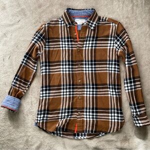 Hudson and Barrow Brown Plaid flannel Shirt size S